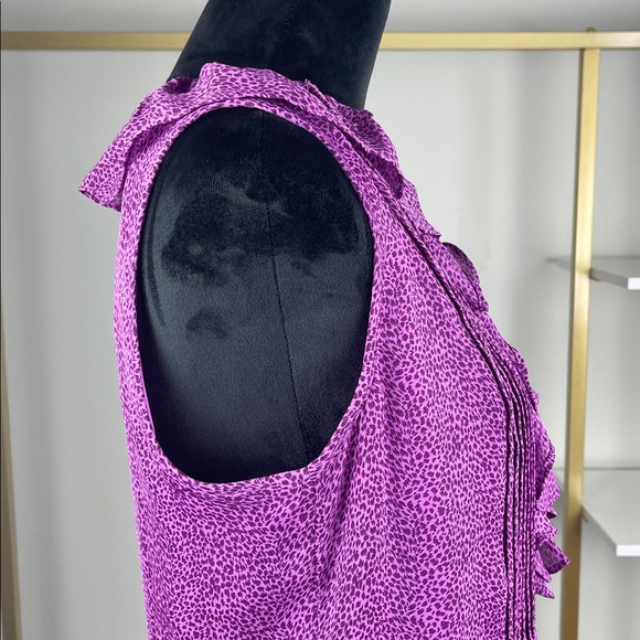 Banana Republic Purple Ruffle Sleeveless Top Ladies Size 6 - Picture 5 of 10